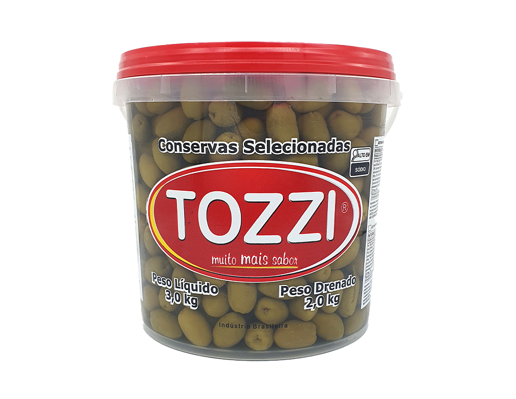 AZEITONA VERDE MÉDIA 24 X 28 TOZZI 2 KG (CX 4 BD)